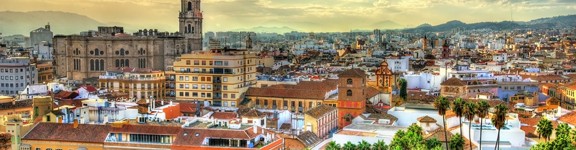 Scenic view of Málaga, ES with coastline and cityscape