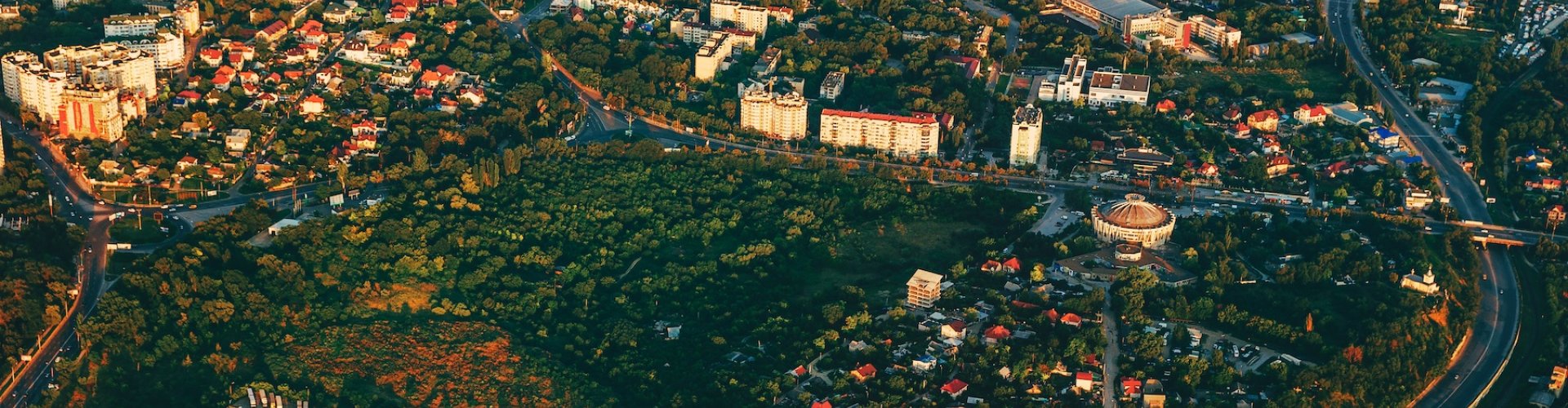 Panoramic view of Chişinău, MD at sunset