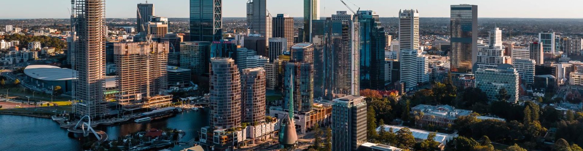 Sunset over Perth skyline