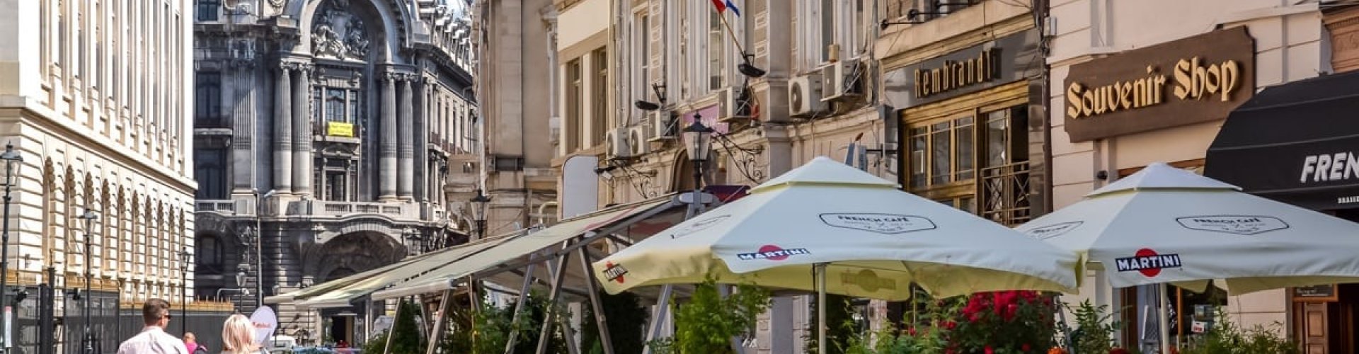 Bucharest cityscape at sunset