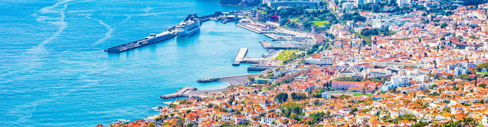 Scenic view of Funchal, PT coastline