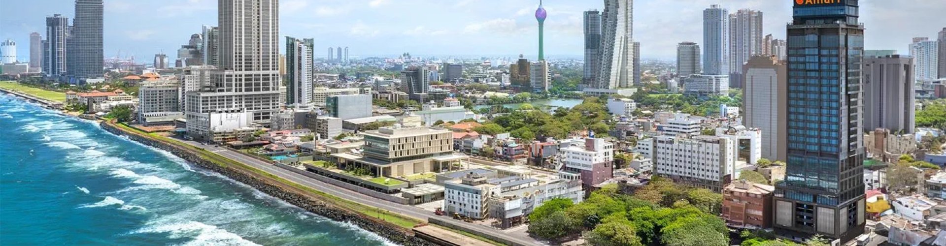 Scenic view of Colombo, LK coastline