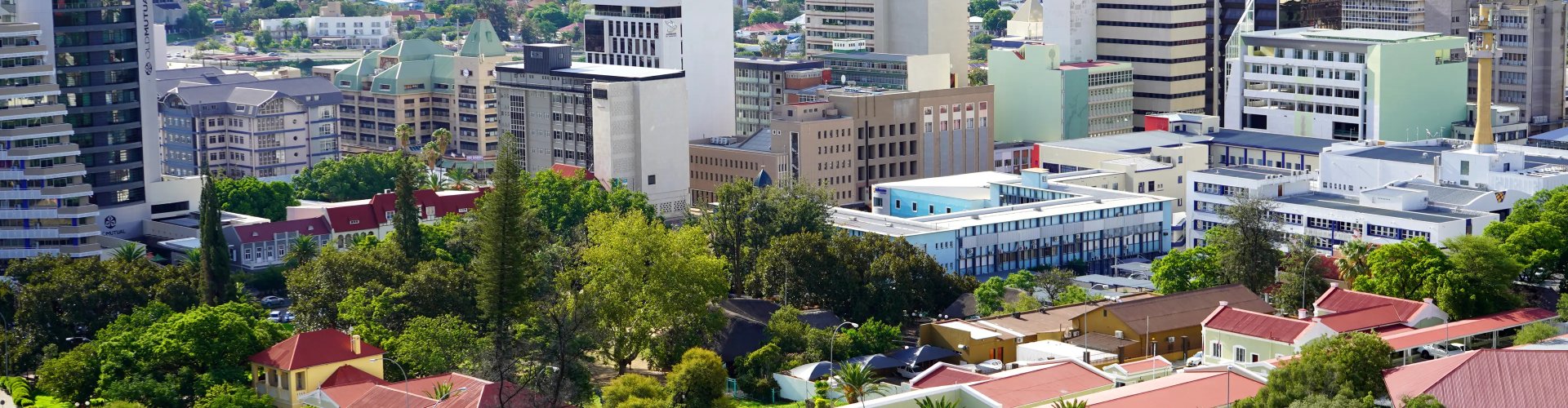 Sunset over Windhoek cityscape