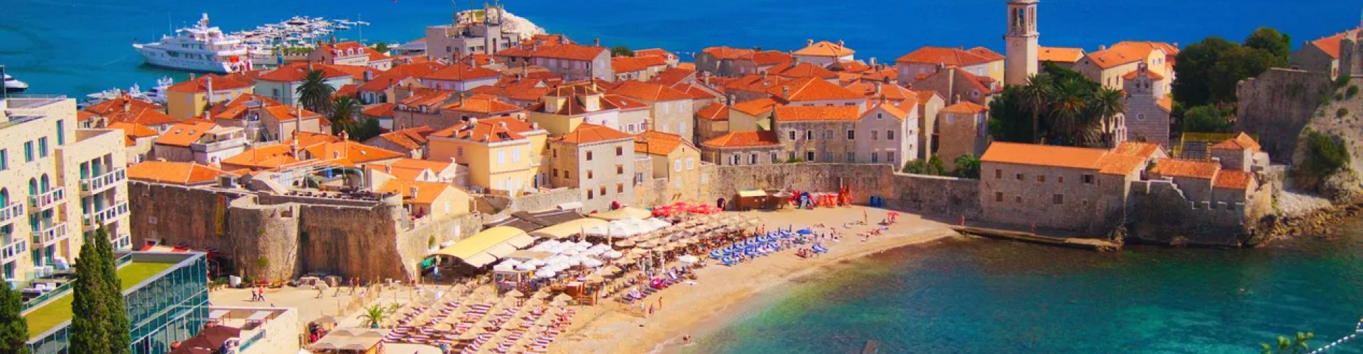 Budva sunset over the Adriatic