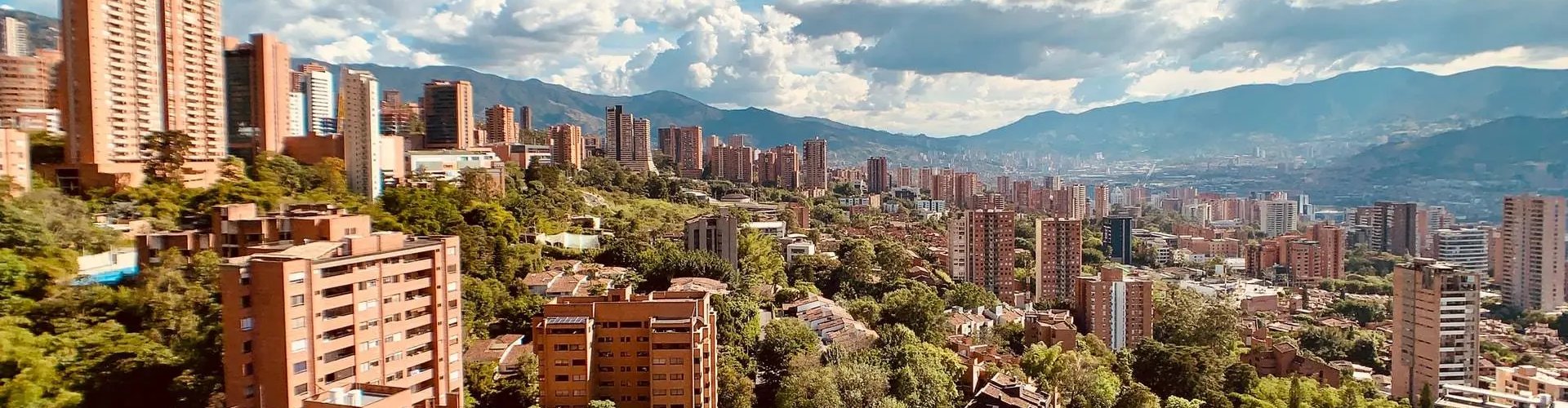 Sunset over Medellin skyline