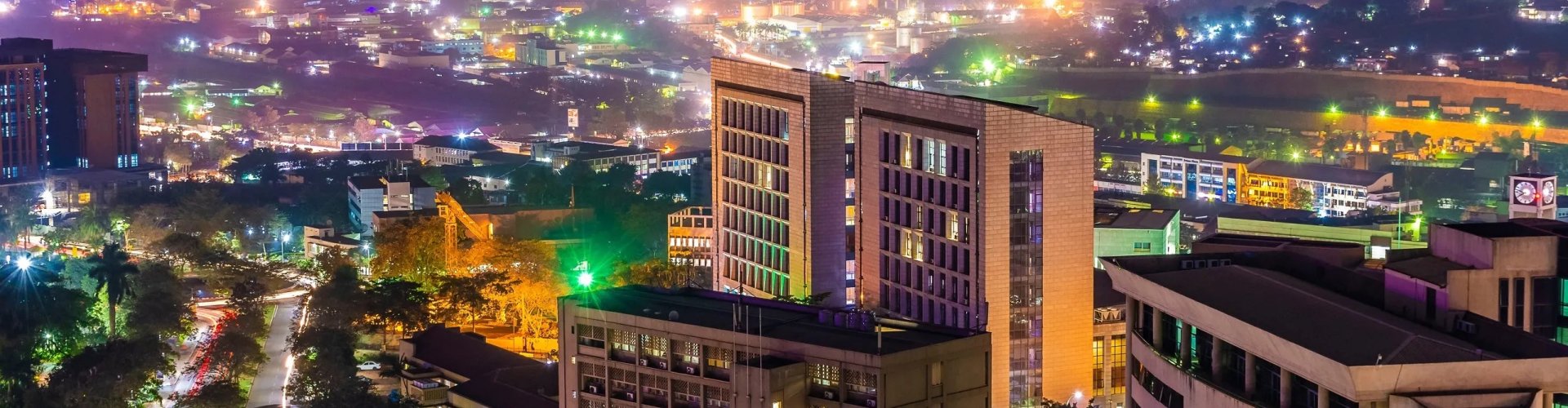 Sunset over Kampala skyline